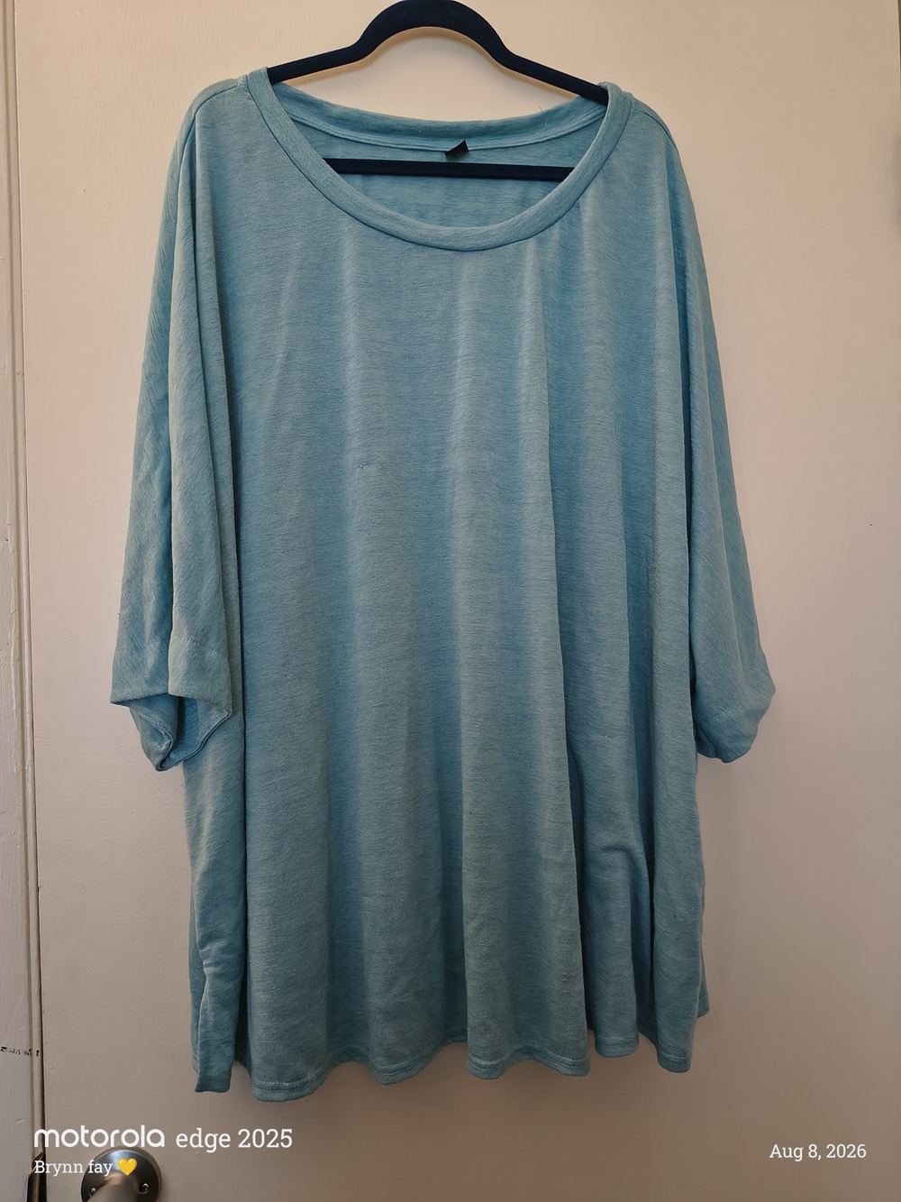 SHEIN Light Blue Relaxed Tunic Top